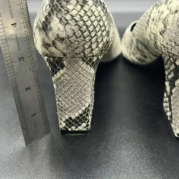 calvin klein lila pump snakeskin black and white womens 11M - Picture 6 of 7